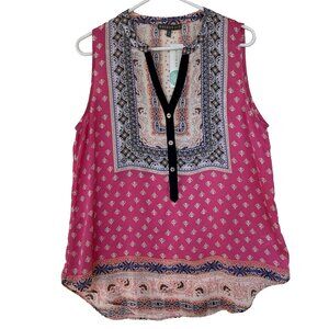 Brixon Ivy Boho Top L Pink Paisley Sleeveless Festival Hippie Fairy‎ Grunge NWT